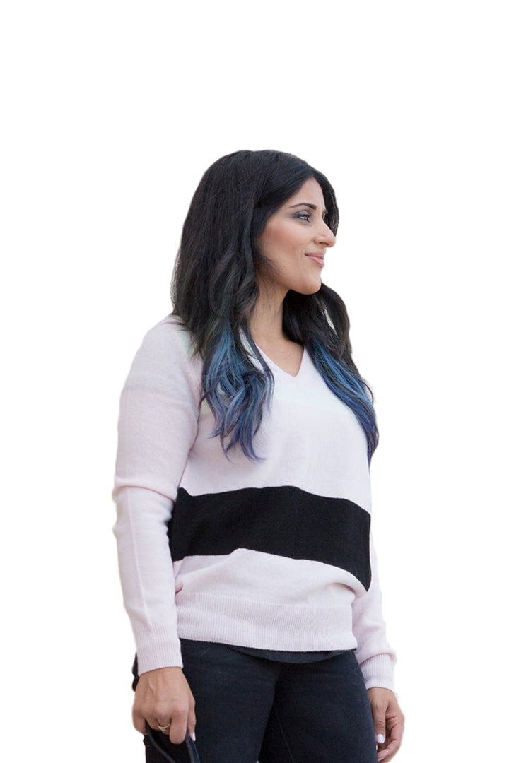 Women's Cashmere Colorblock Sweater